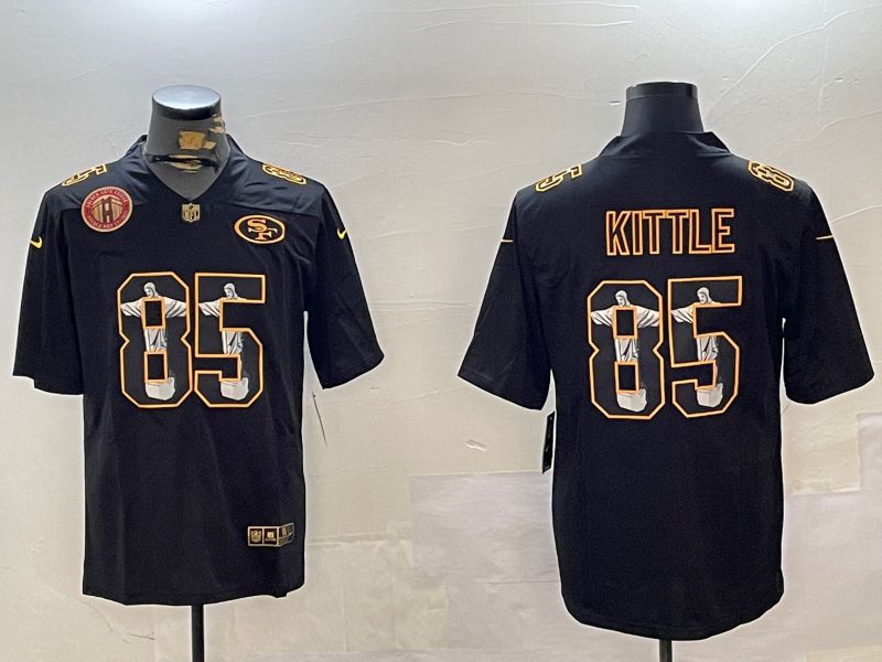 Men San Francisco 49ers #85 Kittle Black Fashion 2024 Nike Limited NFL Jersey style 7